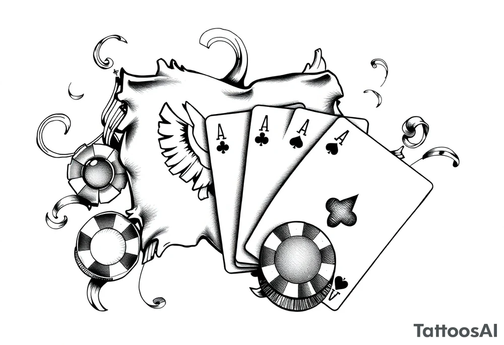 Poland symbol and poker cards Add casino money to it. tattoo idea