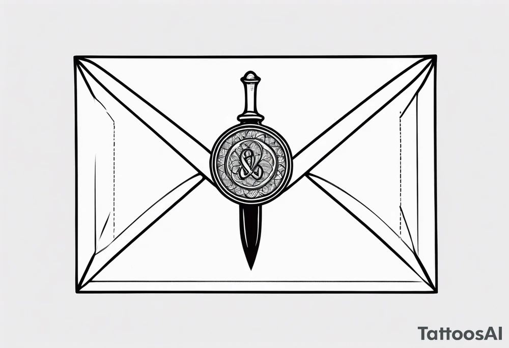 envelope with wax stamp with letter opener on top tattoo idea envelope with wax stamp with letter opener on top tattoo idea