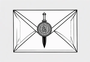 envelope with wax stamp with letter opener on top tattoo idea