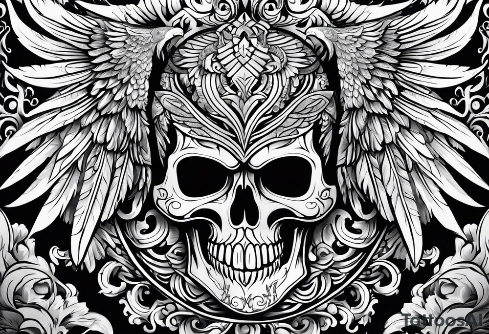 Phoenix mexican skullstyle tattoo idea