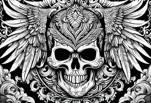 Phoenix mexican skullstyle tattoo idea