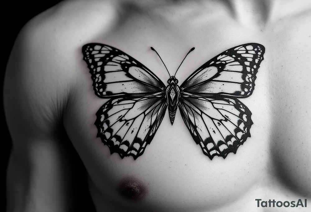 I bow tie inside of a butterfly tattoo idea