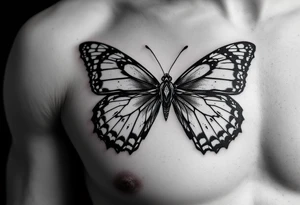 I bow tie inside of a butterfly tattoo idea