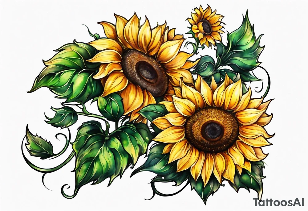 Sunflower chain tattoo idea