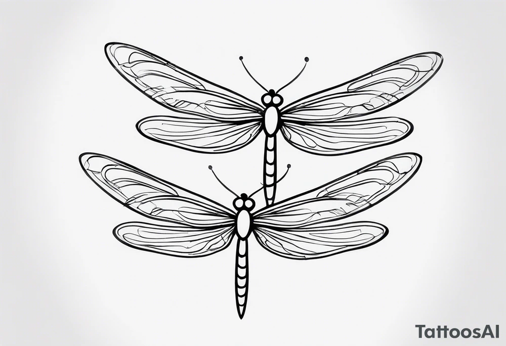 4 dragonflies flying together simple tattoo idea