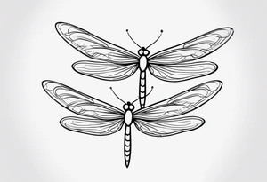 4 dragonflies flying together simple tattoo idea