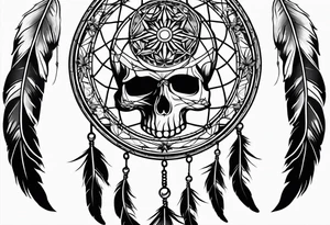 Dream catcher with skulls tattoo idea