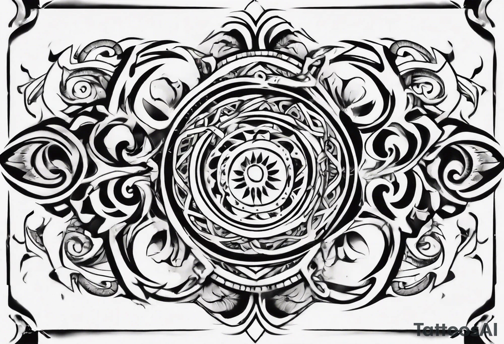 Black and white and ornamental style tattoo which will wrap around ankle horizontally which is larger in the centre tattoo idea
