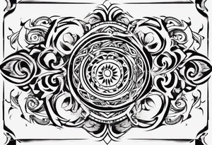Black and white and ornamental style tattoo which will wrap around ankle horizontally which is larger in the centre tattoo idea