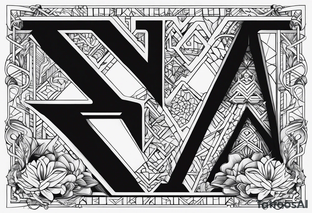 Write the word NAIN in a creative way tattoo idea