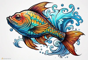 Animal cute , ocean tattoo idea
