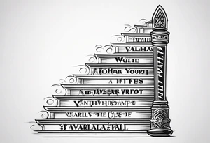 Valhalla stairs  sword tattoo idea