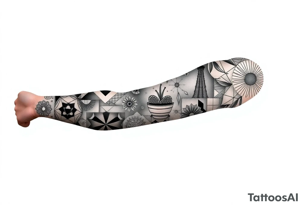 patchwork tattoo design different images tattoo idea