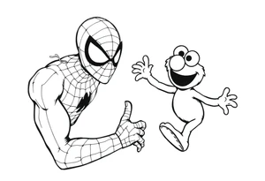 Spider-man and Elmo tattoo idea