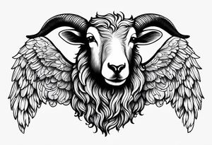 black sheep with angel wings no horns tattoo idea