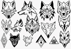 simple wolf head from zelda tattoo idea