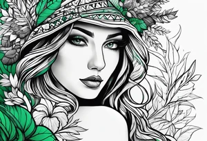 forest, green and black tattoo idea