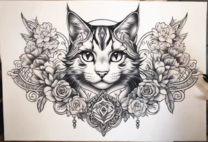 Busty Neko sternum tattoo designs tattoo idea