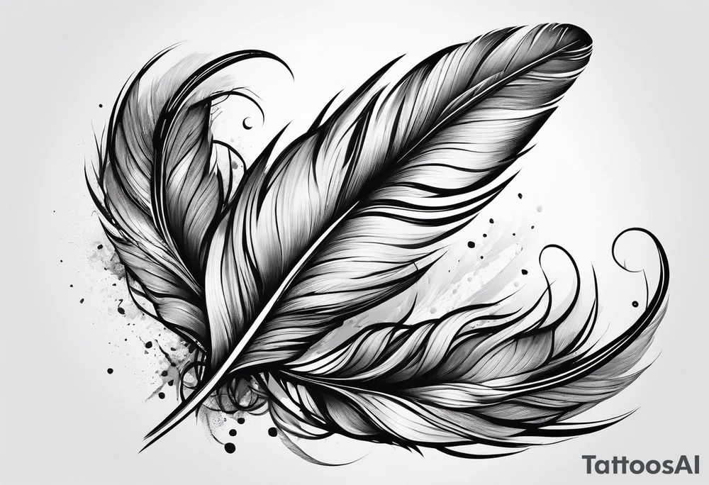 Folded feather tattoo idea