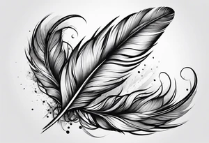 Folded feather tattoo idea