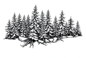 Coniferous forest forearm tattoo sleeve tattoo idea