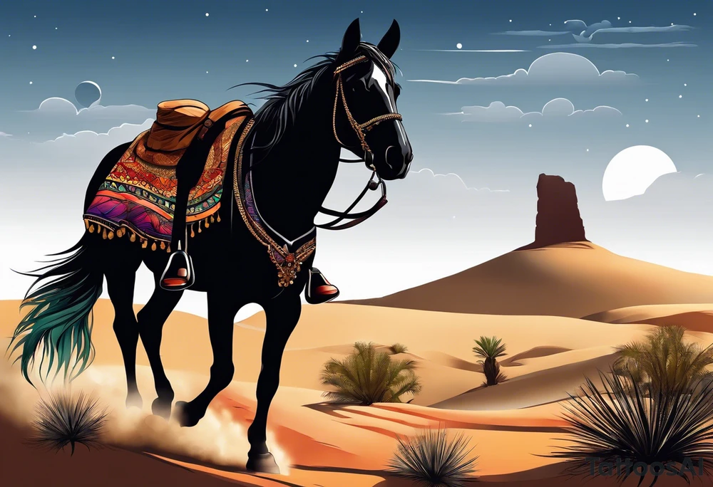 Desert silhouette tattoo idea