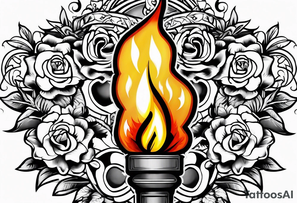 Old school torch tattoo idea