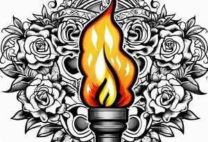 Old school torch tattoo idea