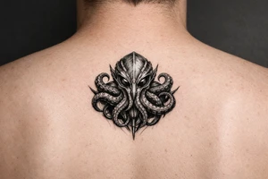 Alien octopus on the hand tattoo idea