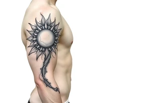 Left arm sleeve. I already have a sun on my deltoid made out of stone. Add theme from the movie never ending story. tattoo idea