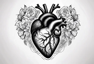 an actual human heart tattoo idea