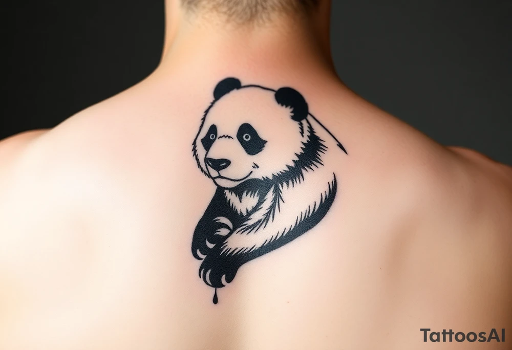 panda bear for arm placement tattoo idea