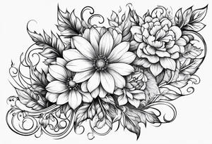 Curved floral leaves; s-shape tattoo idea