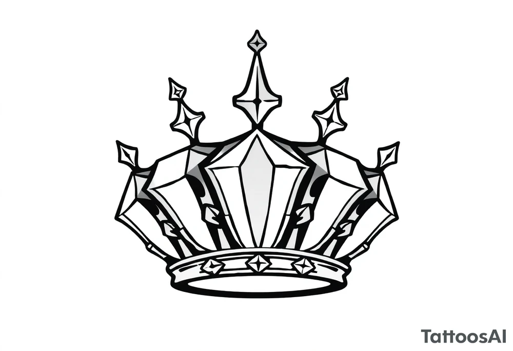 Crown diamonds tattoo idea