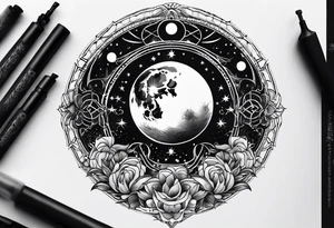 Cancer zodiac moon tattoo idea
