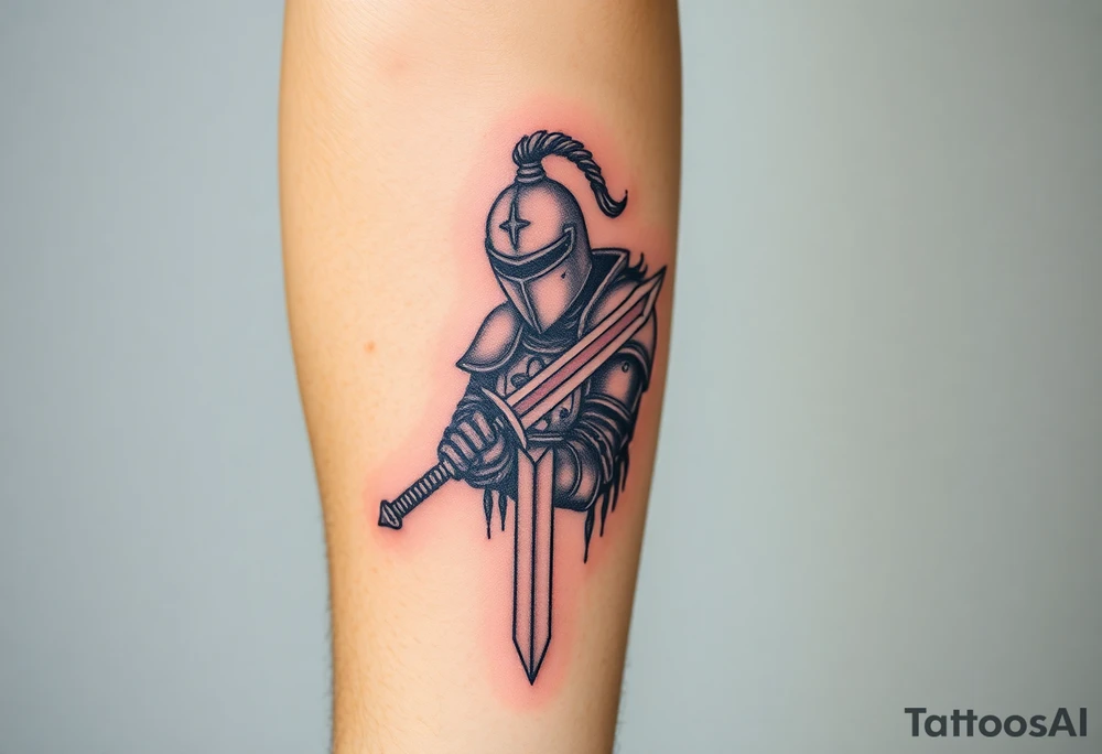 power full 
knight with sword tattoo idea