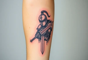 power full 
knight with sword tattoo idea