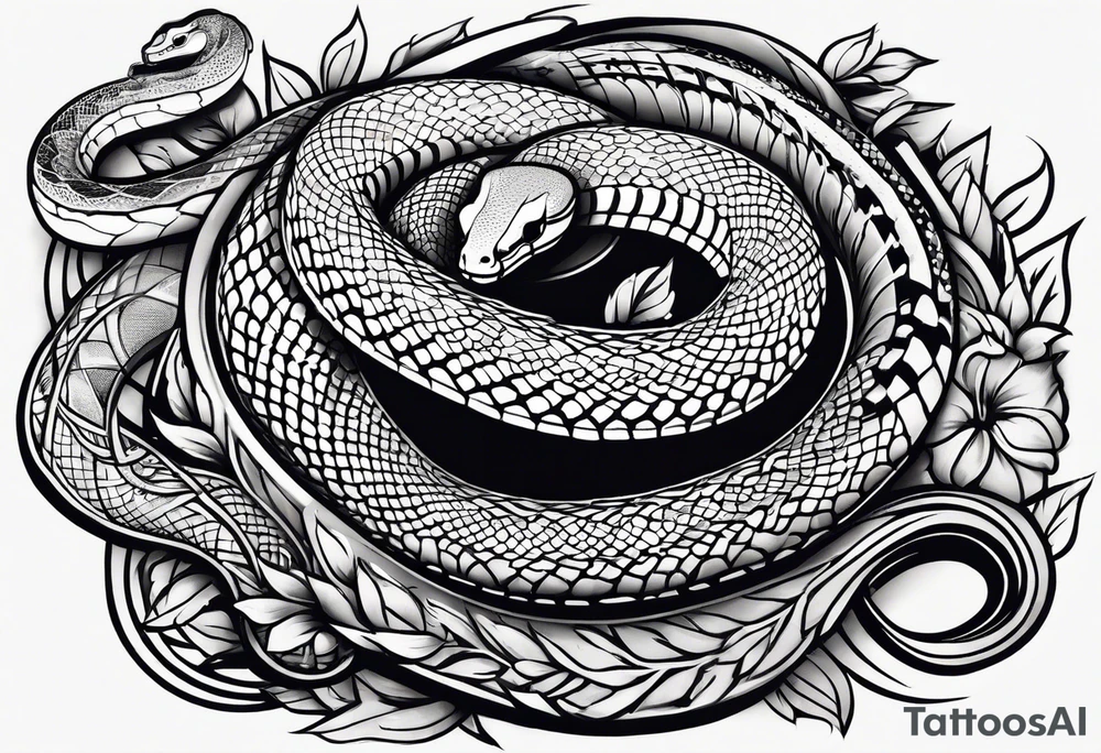 snake fast slithering from above simple tattoo idea