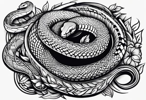 snake fast slithering from above simple tattoo idea