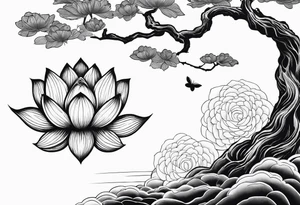 Tree of life, lotus, buddha tattoo idea