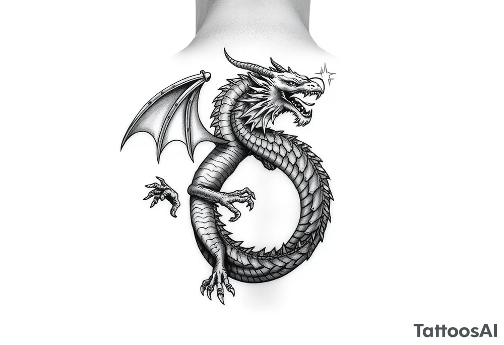 powerful majestic dragon with background forearm tattoo idea powerful majestic dragon with background forearm tattoo idea
