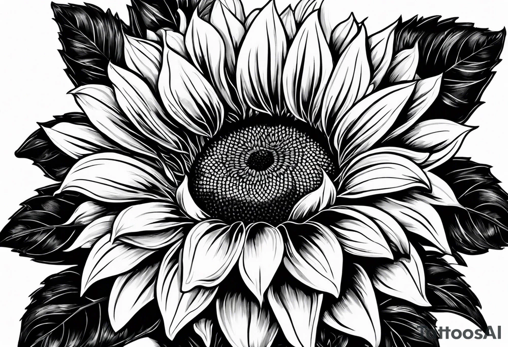 Sunflower for a male tattoo idea