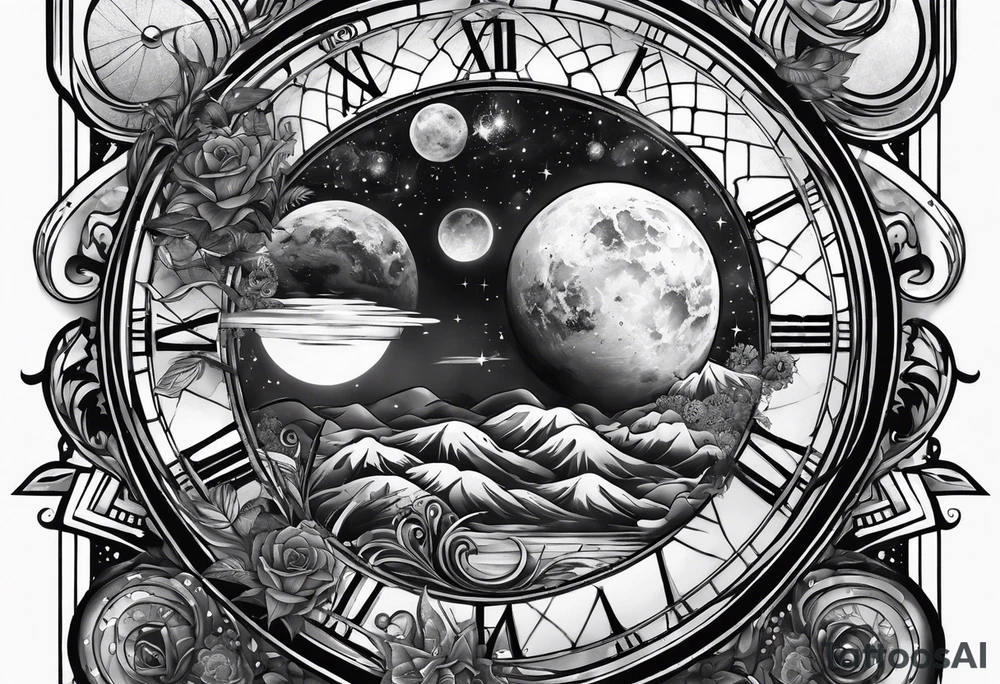 time and space tattoo idea