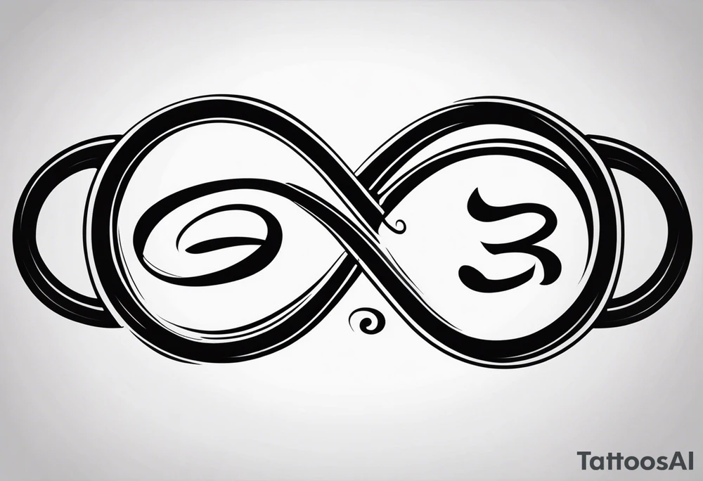 Just a plain Infinity symbol with a capital letter B in the center, a capital letter J in the left side, and a capital letter J in the right side tattoo idea