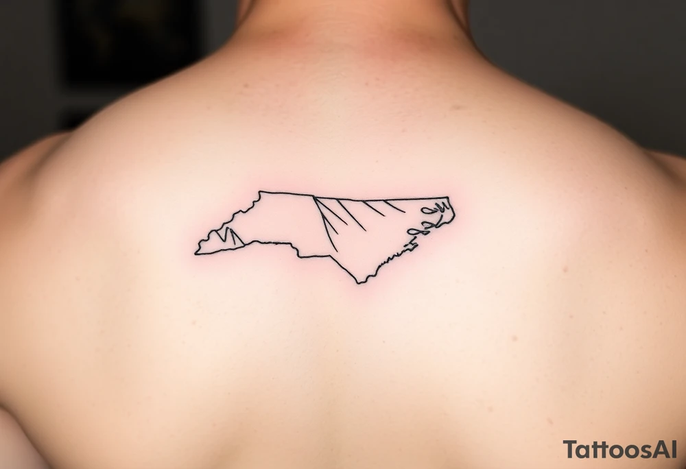 line tattoo of the outer banks north carolina tattoo idea