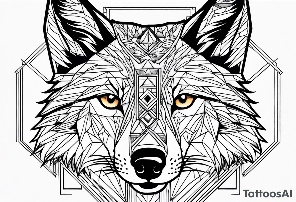 Mountains, wolf eyes underneath tattoo idea