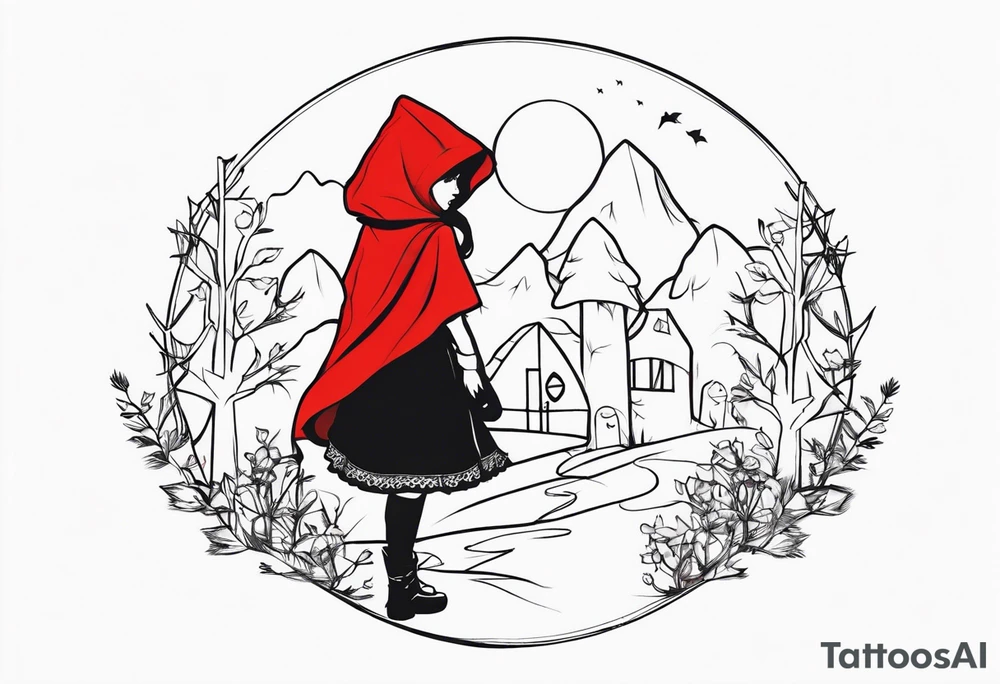 Sexy little red riding hood tattoo idea