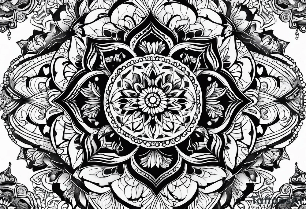 masculine mandala round tattoo idea