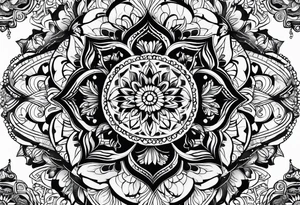 masculine mandala round tattoo idea