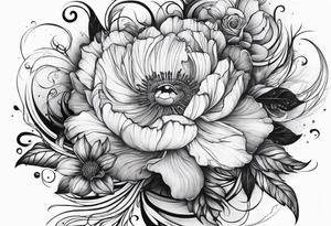 Time cosmic beauty flowers fear smoke tattoo idea
